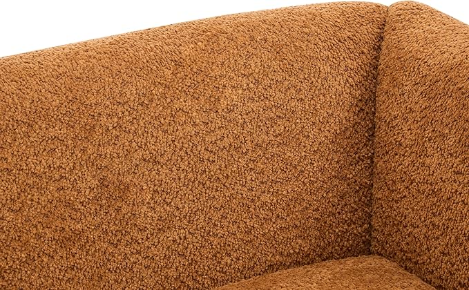 Christopher Knight Home Alma 63" Boucle Loveseat with Wood Legs, 2 Seater Sofa Couches for Living Room, Upholstered Couch Chair, Soft Seating Lounge Sofa Chair, Cozy Loveseat with Armrest, Caramel