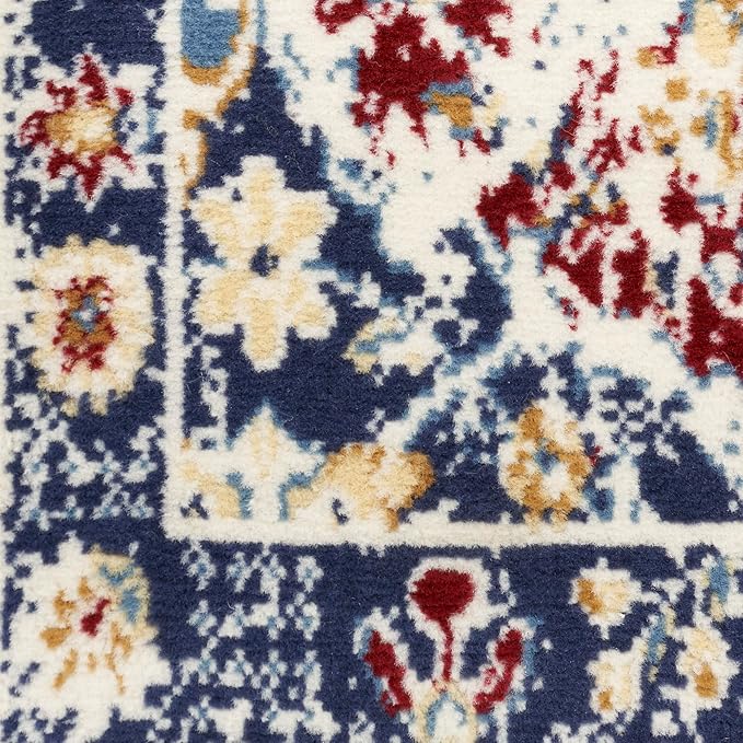 Nourison Home Grafix Blue Multicolor 7'10" x 9'10" Area Rug - Easy Clean, Non Shedding, Bed Room, Living Room, Dining Room, Kitchen (8' x 10')