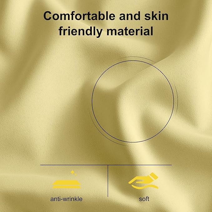 NICETOWN 100% Blackout Curtains for Patio Sliding Glass Door, Paler Yellow W52 x L84 Set of 2 Light Blocking & Soundproof Drapes,Rod Pocket Black Lined Window Treatment Panels