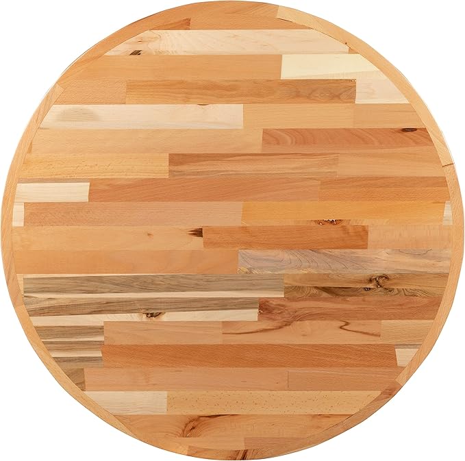 Flash Furniture Mayfair 30" Round Butcher Block Style UV Treated Commercial Grade Table Top