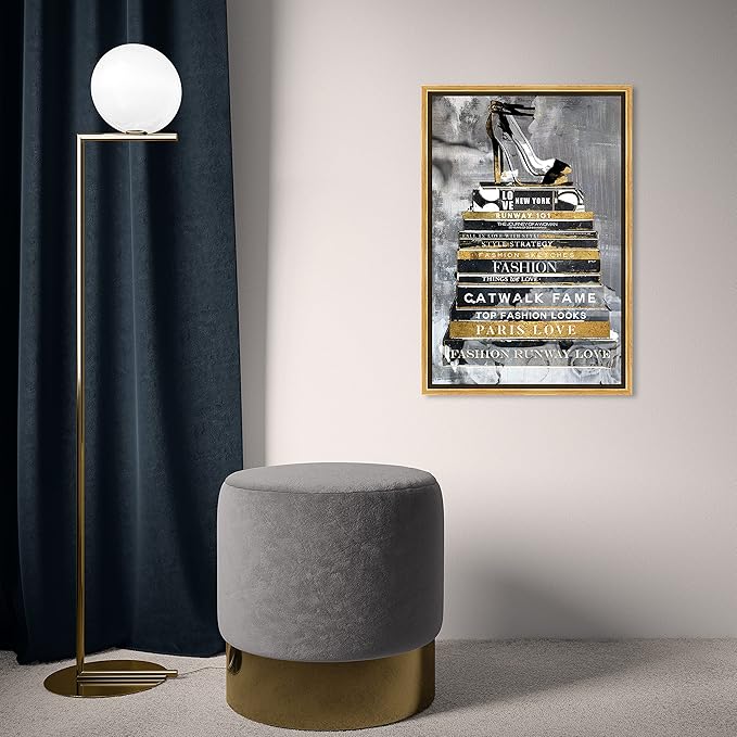 The Oliver Gal Artist Co. Fashion and Glam Wall Art Framed Canvas Prints 'Fashion Thoughts Noir Classic' Shoes