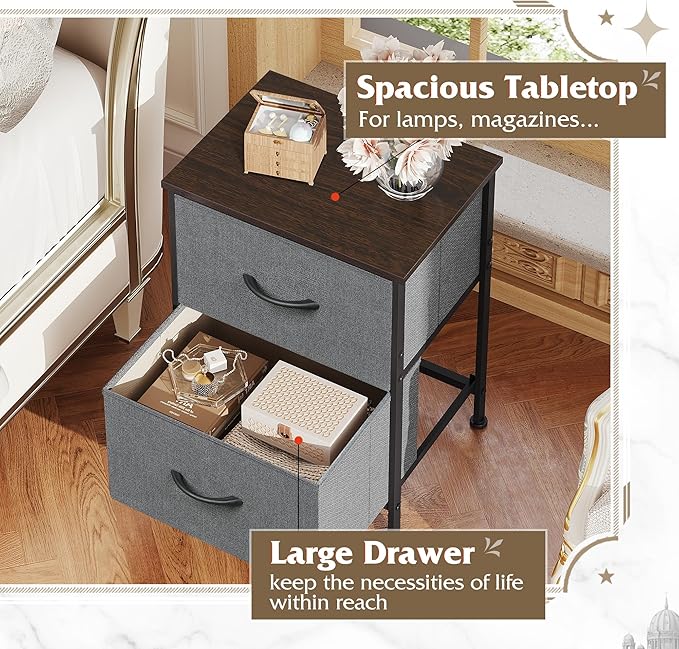 WLIVE 2 Drawer Dresser and 8 Drawer Dresser Set, Storage Tower, Organizer Unit for Bedroom, Hallway, Entryway