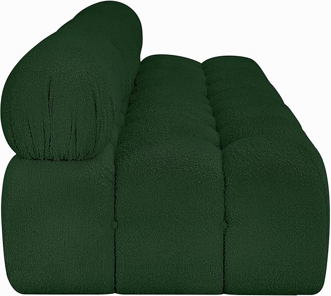 Meridian Furniture 611Green-S102B Ames Collection Modern | Contemporary Modular Sofa with Rich Green Boucle Fabric, Modular to Create Infinite Configurations, 102" W x 34" D x 28" H, Green