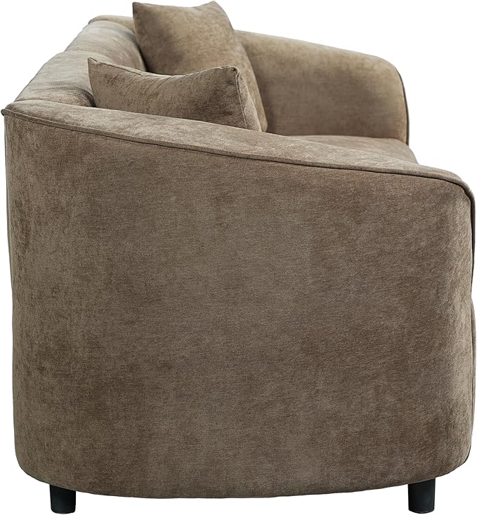 Christopher Knight Home Sabbo 87.50" Modern Sofa Couch, Wooden Home Sofa Living Room, Oversized Cloud Couch for Bedroom, Home Office, Brown