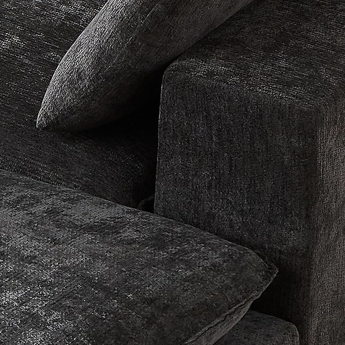 78-Inch Boneless Love Seat Couches in a Box, Modern 2 Seat Floor Modular Foam Cloud Sofa Chenille Loveseat Couch W/Wide Square Armrests for Home Apartments Bedroom