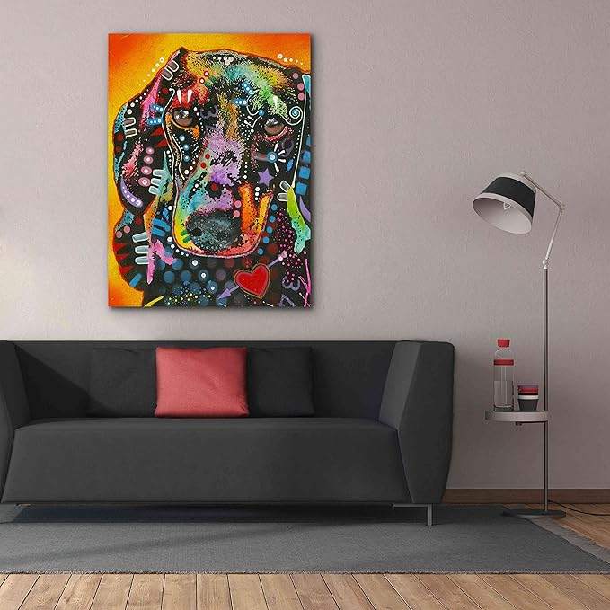 Epic Graffiti 'Brilliant Dachshund' by Dean Russo, Canvas Wall Art, 40"x54"