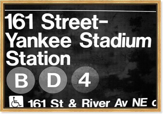Cities and Skylines Framed Wall Art Canvas Prints 'Yankee Stadium' United States Cities