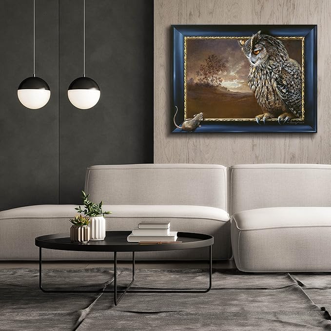 Epic Graffiti 'Eagle Owl And Mouse' by Harro Maass, Canvas Wall Art, 54"x40"