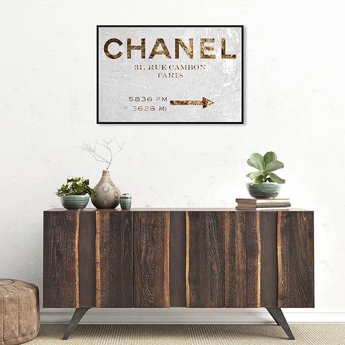 The Oliver Gal Artist Co. Contemporary 20 in x 30 in Paris Couture Luxury Framed Canvas Wall Art Bedroom Gold