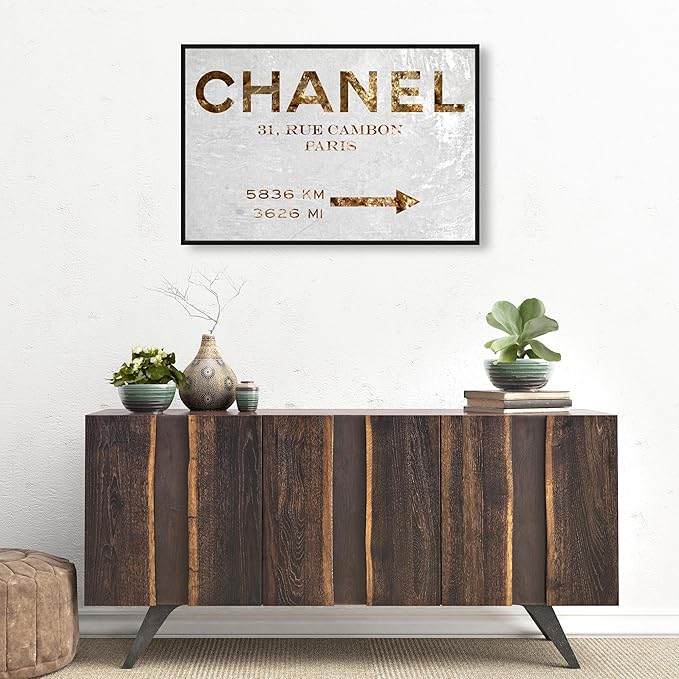 The Oliver Gal Artist Co. Contemporary 20 in x 30 in Paris Couture Luxury Framed Canvas Wall Art Bedroom Gold