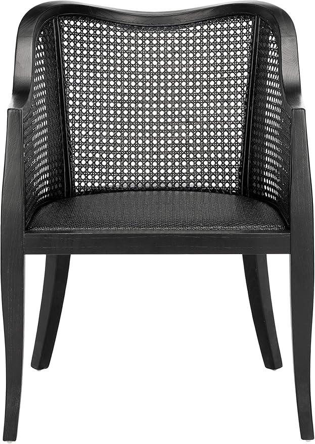 SAFAVIEH Home Collection - Maika Black Solid Wood & Cane Rattan Dining Chair, Fully Assembled (DCH9500C)