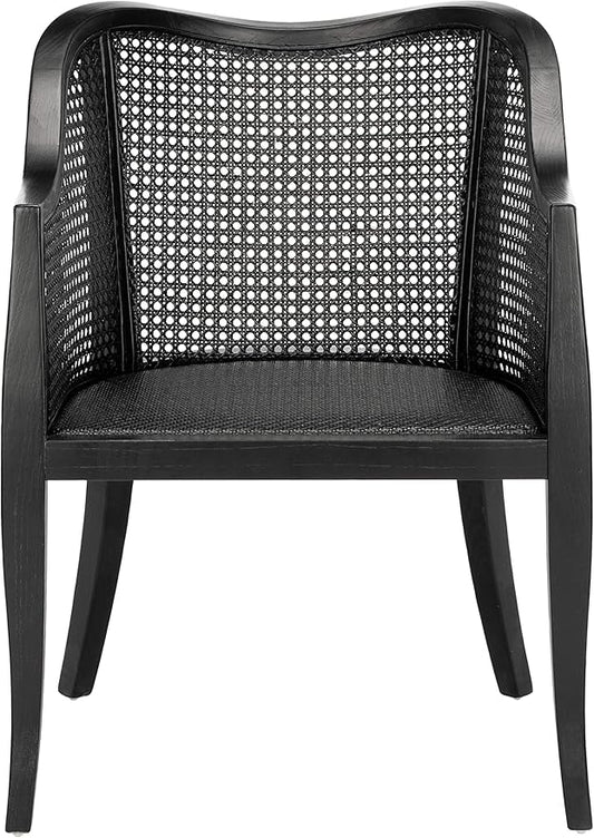 SAFAVIEH Home Collection - Maika Black Solid Wood & Cane Rattan Dining Chair, Fully Assembled (DCH9500C)