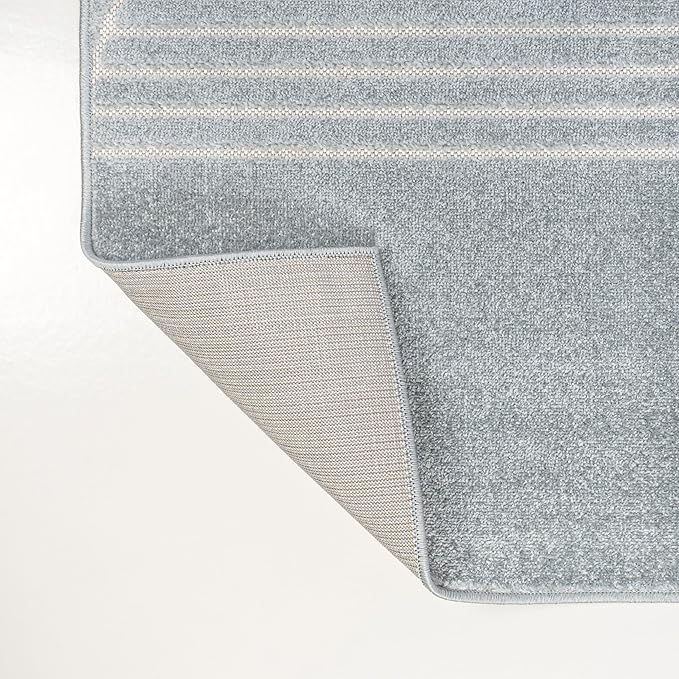 JONATHAN Y Nordby High-Low Arch Striped Light Blue/Cream Indoor/Outdoor Area Rug, 3x5, for Patio, Backyard, Living Room, Bedroom, Office, Hose-Washable (SCN104F-3)
