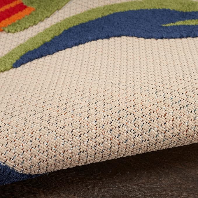 Nourison Home Aloha Multicolor 2'3" x 10' Area Rug - Easy Clean, Non Shedding, Bed Room, Living Room, Dining Room, Kitchen (10' Runner)