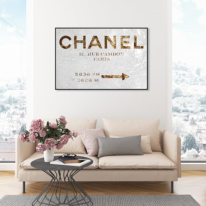 The Oliver Gal Artist Co. Contemporary 30 in x 45 in Paris Couture Luxury Framed Canvas Wall Art Bedroom Gold