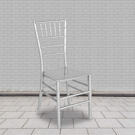Flash Furniture 2 Pack HERCULES Series Silver Resin Stacking Chiavari Chair