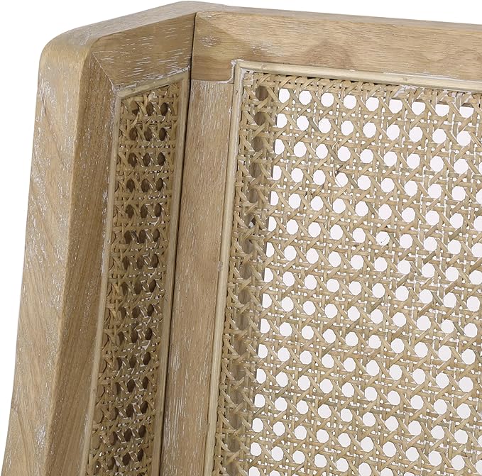 Maurers Upholstered Dining Chairs - Cane and Wood - Beige/Natural (Set of 2)
