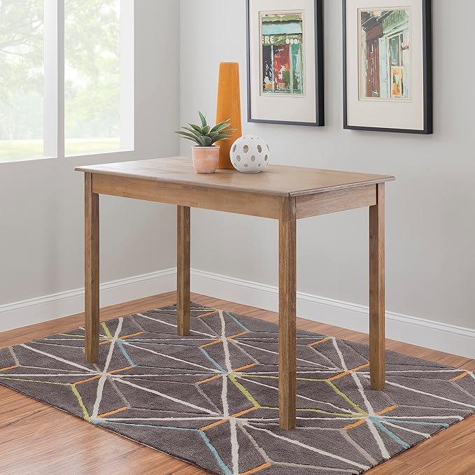 Linon Carter Brown with Greywash Wooden Counter Height Tavern Table