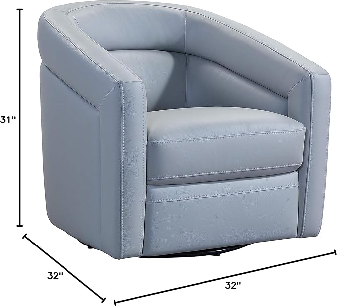 Armen Living Desi Contemporary Leather Swivel Living Room Accent Chair, 32" Wide, Dove Gray,LCDSCHDV
