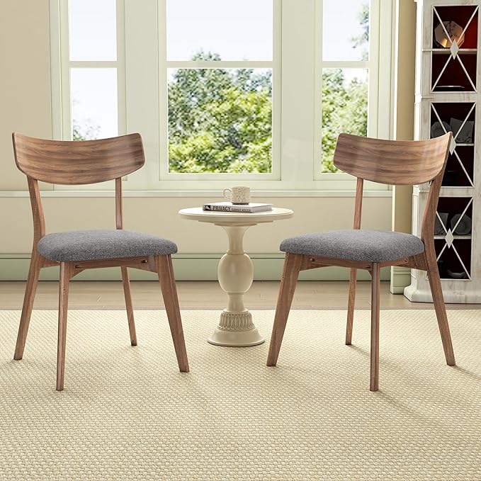 Christopher Knight Home Upholstered Wood Dining Chair,Stylish Designed Dining Room Chair, Accent Armchairs for Living Room (Set of 2),Dark Gray