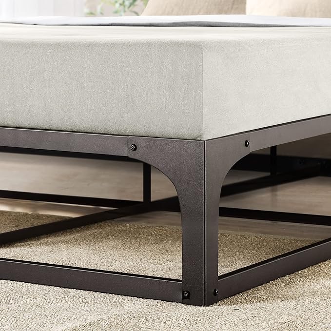 Mellow 12" Metal Platform Bed Frame w/Heavy Duty Steel Slat Foundation, Black