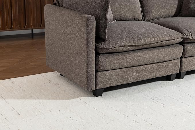78'' Deep Seat Cloud Loveseat, Chenille Upholstered 2-Seats Modular Sectional Sofa Couch, Modern Comfy Settee Loveseat for Living Room Set, Small Apartment