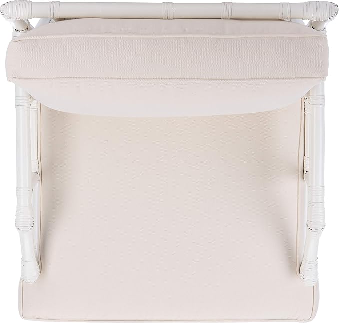 Safavieh Home Kazumi Coastal White Rattan Cushion Accent Chair (ACH6508A)