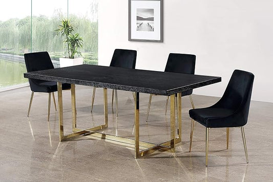 Meridian Furniture Karina Black Velvet Dining Chair (Set of 2)