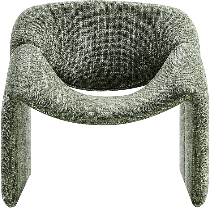 Modway Vivi Chenille Upholstered Accent Basil-Plush, Comfy Armchair, Ideal as a Modern Barrel, Lounge Reading Chair for Living Room, Bedroom or Cozy Corner Seating