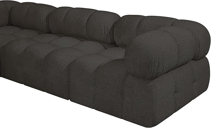 Meridian Furniture 611Brown-S102A Ames Collection Modern | Contemporary Modular Sofa with Rich Brown Boucle Fabric, Modular to Create Infinite Configurations, 102" W x 34" D x 28" H, Brown