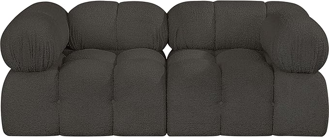 Meridian Furniture 611Brown-S68A Ames Collection Modern | Contemporary Modular Sofa with Rich Brown Boucle Fabric, Modular to Create Infinite Configurations, 68" W x 34" D x 28" H, Brown