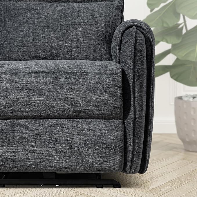 53.5" Zero Wall Hugger Power Reclining Loveseat Sofa with USB & Type-C Ports, Electric Recliner Loveseat with Lumbar Pillows, Small Space Wall Hugger Reclining Couch for Living Room & RV (Dark Grey)