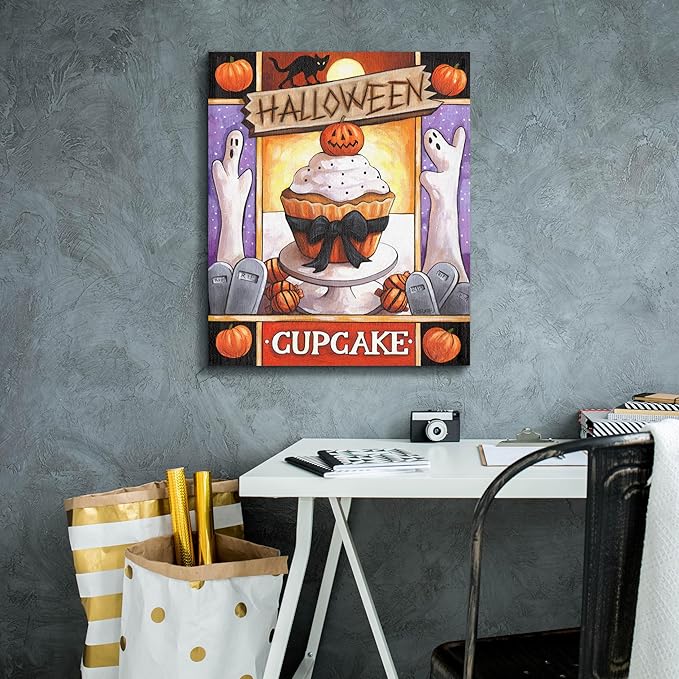 Epic Graffiti 'Halloween Cupcake' by Cathy Horvath-Buchanan Canvas Wall Art, 20" x 24"