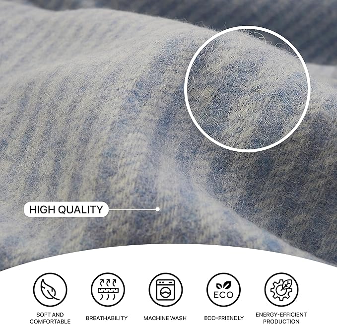 | Cashmere Blend Blanket | 10% Cashmere, 90% Superfine Wool | Ultra-Soft, Warm & Breathable Throw with Fringes | Elegant Bed or Sofa Layer 55"x79" (140 x 200 cm)