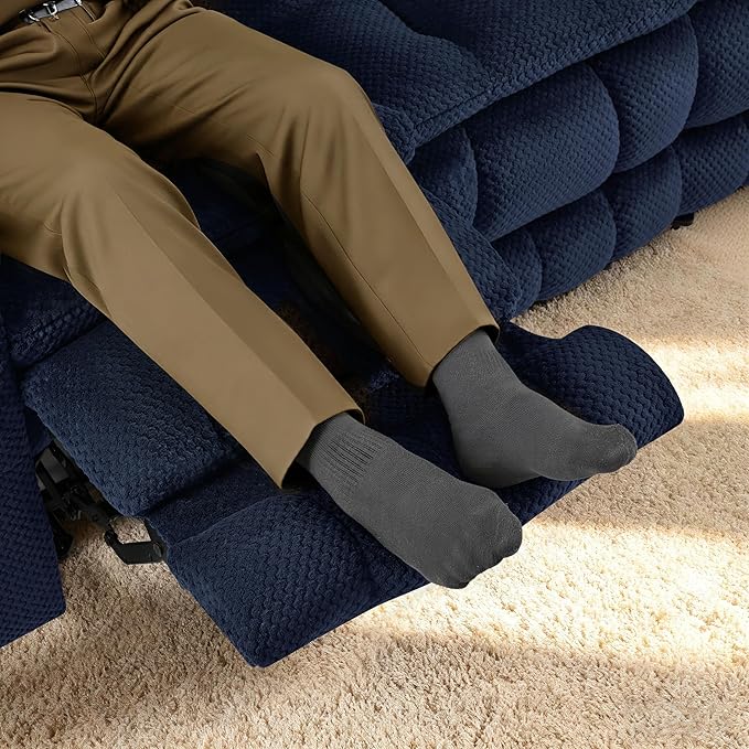 MCombo 80.7" W 3 Seater Power Reclining Sofa with Heat and Vibration Massage, Zero Gravity Recliner Sofa Couch with Drop Down Table for Living Room, Fabric 6316M10