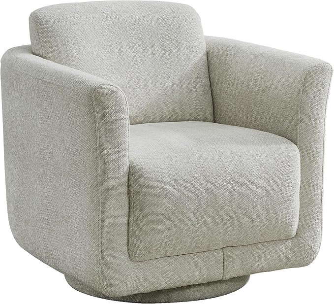 Swivel Accent Chair, 360° Upholstered Swivel Chair, 350 lbs Capacity, Kiln Dried Solid Wood Frame Lumbar Cushion,FSC Certified Upholstered Chair for Living Room Bedroom，Gray