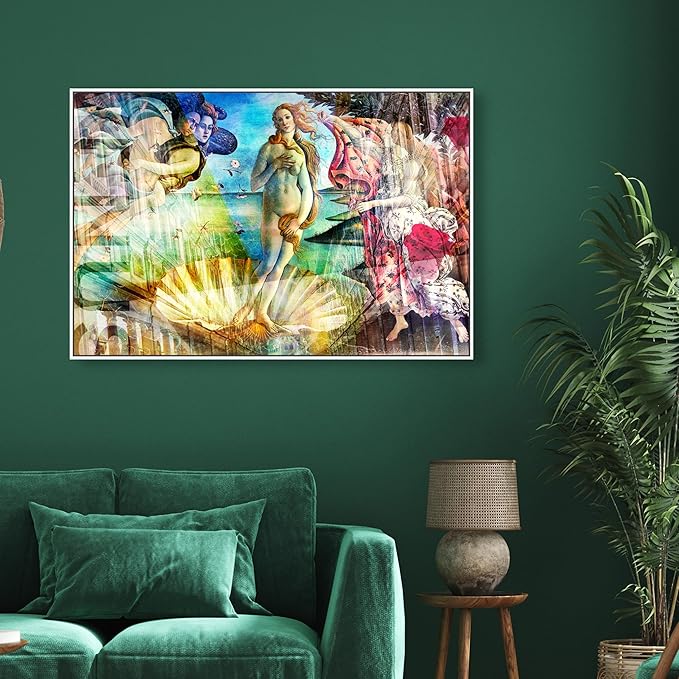 The Oliver Gal Artist Co. Spiritual and Religious Wall Art Framed Canvas Prints 'Birth of Venus - Botticelli' Zodiac