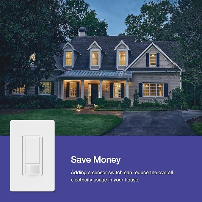 Lutron Maestro Motion Sensor Light Switch Indoor for Bathroom, Garage, Laundry Room, Any Bulbs, Occupancy Vacancy Sensor, Single-Pole, MS-OPS2-BR, Brown