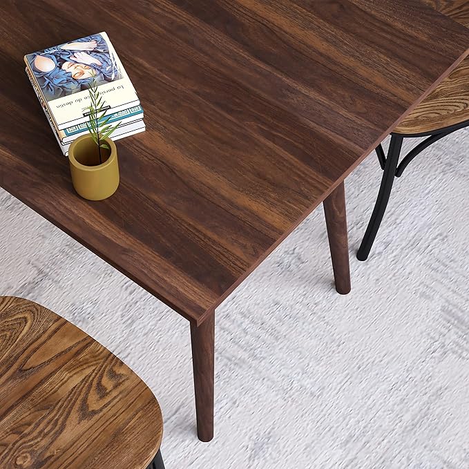 Taylor & Logan Haisley Dark Walnut 47" Mid-Century Modern Wood Dining Table