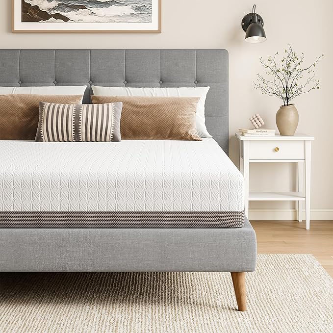Vesgantti Twin XL Mattress, 8 Inch Gel Memory Foam Mattress for Cool Night & Pressure Relief, Medium Plush Feel with Motion Isolating,Breathable Removable Cover