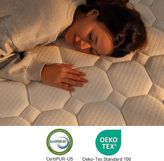 BedsPick Queen Mattress in a Box, 10 Inch Hybrid Individually Wrapped Pocket Coils, Fiberglass Free Breathable Mattress Queen Size for Pressure Relief, CertiPUR-US, 100-Night Trail