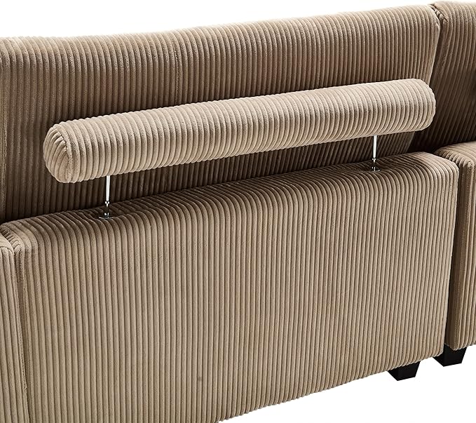 Oversized Lounge Chaise Convertible Sleeper Sofabed, Corduroy Sleeper Daybed Indoor Recliner Chair Sofa Bed with Cupholders and Adjustable Headrests for Living Room Bedroom Reading Home Apartment