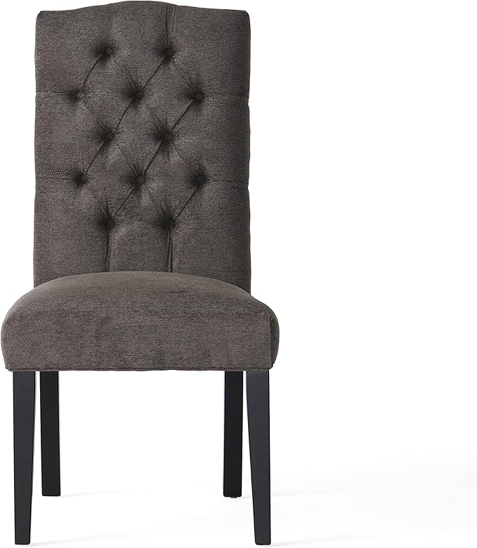 Christopher Knight Home CKH Crown Top Dining Chairs, 2-Pcs Set, Dark Grey