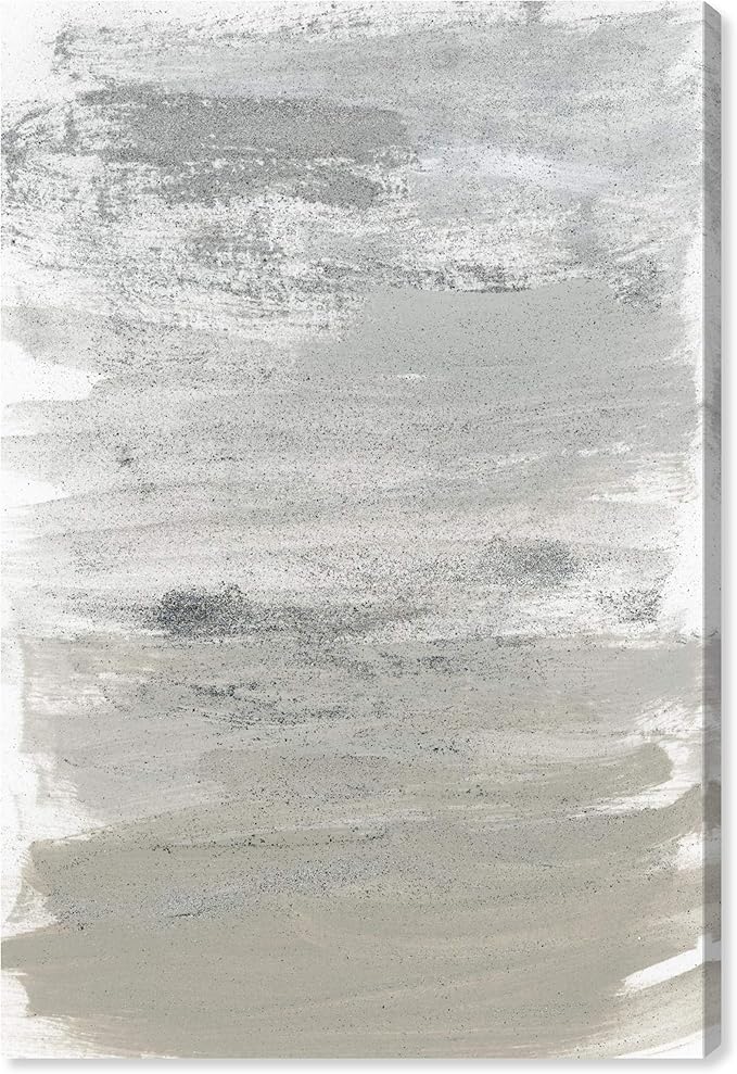 The Oliver Gal Artist Co. Oliver Gal 'Silver Storm' Gray Abstract Wall Art Print Premium Canvas 16" x 24"