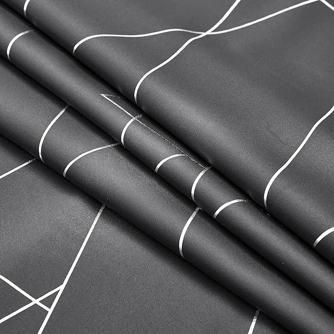 NICETOWN Blackout Curtains for Living Room - Foil Printed Shiny Stripes Pattern Thermal Insulated Blackout Drapes for Bedroom Kitchen Loft Cafe Window (2 Panels, 52" Wide by 63" Long)