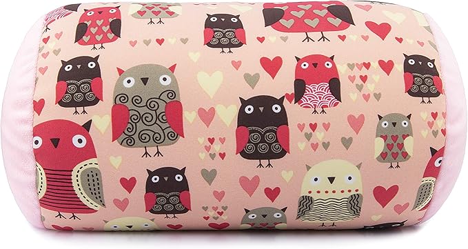 Deluxe Comfort MBR-HRT Mooshi Squish Microbead Bed Pillow, Pattern, Owl and Hearts