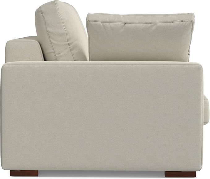 SIMPLIHOME Charlie Sofa in 100% Recycled Polyester Tightly Woven Performance Fabric, Cream, 96-inches Wide, Handcrafted Contemporary Style Sofa for Living Room or Couch for Family Room