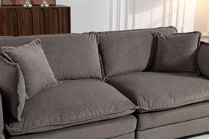 78'' Deep Seat Cloud Loveseat, Chenille Upholstered 2-Seats Modular Sectional Sofa Couch, Modern Comfy Settee Loveseat for Living Room Set, Small Apartment