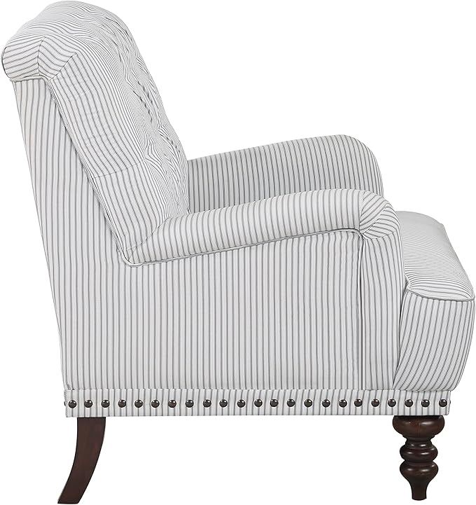 Lexicon Elwell Fabric Accent Chair, Gray/White