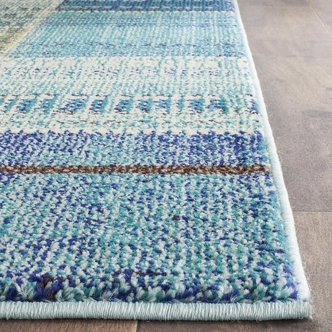 SAFAVIEH Monaco Collection Accent Rug - 4' x 5'7", Multi, Modern Patchwork Distressed Design, Non-Shedding & Easy Care, Ideal for High Traffic Areas in Entryway, Living Room, Bedroom (MNC215F)